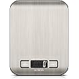 Ultrean Digital Food Scale, High Precision Kitchen Scale, Measures in Grams and Ounces for Cooking and Baking, 5 Units with Tare Function, Stainless Surface (Batteries Included) - Silver