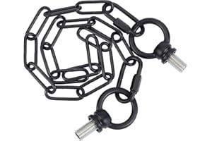 AHANDMAKER 50cm Kit de Chaîne pour Luminaire, Chaîne Noire Robuste avec Mousqueton à Vis, Breloques et Vis, pour Lampe Fluorescente Suspension Installation