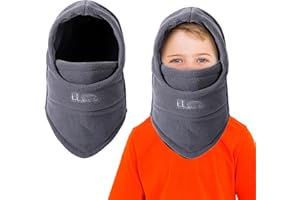 AYPOW Kinder Winter Thermo Fleece Sturmhaube 4-9 Jahre, Multifunktionale Winddichte Verstellbare Gesichtsmaske Skimaske, Warme Mütze Sturmmaske Halswärmer Schal für Jungen Mädchen Outdoor-Aktivitäten