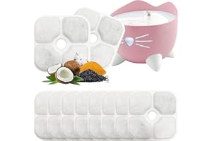 BMHNQ Filtre Pixi Fontaine Eau Chat 10 Filtres Filtre Fontaine Eau Chat Compatible avec Catit Pixi 43717 Trois Couches Système De Filtration pour Fontaine à Eau Et Chat pour Animaux De Compagnie De 2,5 L