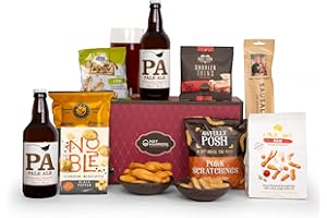 Craft Beer and Snacks Hamper Gift Box – Pale Ale, Pub Snacks, Sausalami, Pork Scratchings - Beer Gift Hamper for Men or Women, Birthday Gift, Anniversary, Thank You Present - by Hay Hampers