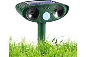 YOZEXIN cat repellent for gardens uk, cat deterrents for gardens uk,Ultrasonic Solar Animal Repellent, Cat Deterrents with PIR Motion Sensor & Flashing Light, for Garden Yard Squirrels Cats Rats Fox