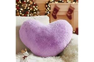 Yhoelata Cuscino Cuore, Viola Cuscino a Forma di Cuore, Peluche Cuore Cuscini Decorativi, Piccolo Cuscini per Divano, Cuscini Bambini Cuscino Letto, 25 * 35cm