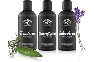 ‎BERGBAD BERGBAD 3 x 100ml BIO Saunaaufguss Set Nachtruhe - wohltuendes, erfrischendes Sauna-Aufgussmittel mit Bio-Alkohol, Wasser und 100% naturreinen ätherischen BIO Ölen