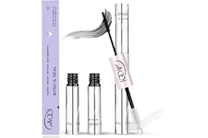 GAQQI Lash Cluster Glue, Bond and Seal Waterproof, Bond & Seal Lash Glue for Eyelash Cluster, Eyelash Adhesive Black Long-Lasting 72H, Latex-Free（5ml+5ml）