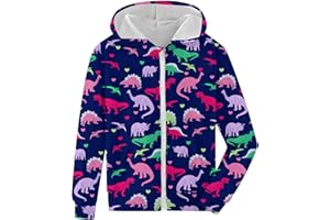 Dancinova Felpa con Zip Ragazze Ragazzi Felpa con Cappuccio a Maniche Lunghe con Stampa Unica per Bambini con Tasche 5-14 Anni