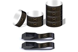 KINBOM 300 Pièces Bracelet Vip, Bracelets en Papier Imperméables pour Événements Noir Bandes de Poignet Bracelet d'Identification pour Fêtes Festivals Concerts et Foires
