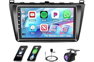 Radio samochodowe Hikity 2G 64G do Mazda 6 Rui Wing 2007-2012 z Carplay Android Auto Bezprzewodowe, 9-calowe radio Android 13 z Navi GPS Bluetooth Mirror Link WIFI RDS EQ FM SWC MIC Kamera cofania