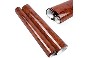 GÉNÉRIQUE Film Intérieur De La Voiture - Enveloppe En Vinyle À Grains De Bois - Bricolage Brillant En Acajou Brillant Autocollant De Couleur - Autocollant Décoratif Pour Animaux De Compagnie Pour Tableau De Bor