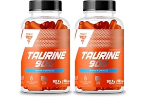 T-NUTRITION TREC Taurine 900 | Anabolic and Anticatabolic | Muscle Growth and Recovery | Food Supplement (180 Capsules - 2 Bottles)