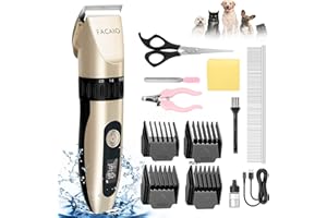 FACAIO Cicha maszynka do strzyżenia psów | profesjonalna maszynka do strzyżenia sierści zwierząt | elektryczna trymer do sierści zwierząt | bezprzewodowa maszynka do strzyżenia włosów | bezprzewodowa