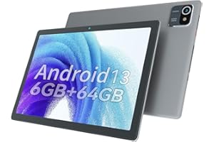 Hakaug Android 13 Tablet, 10 Inch, 6GB RAM 64GB ROM, Dual Camera, 5000 mAh Battery Touchscreen Tablet-PC (Gray)