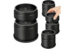 MixDora Bed Risers 2, 3 Inch Round Stackable Furniture Risers Anti-Slip Chair Raisers for Sofas Couches Table Set of 4 Pack Black（2+1 Inch） 4 Pack