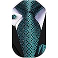 Dubulle Mens Paisely Silk Tie for Men Necktie and Pocket Square Set
