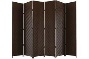 Ballino 4 Panel Folding Room Divider, Wall Privacy Screen Protector, Hinged Living Room Bedroom Partition, 8 x 42 x 172 cm (LTP-034 Dark Brown)