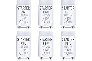 LbsAMP 6 Stück Starter FS-U 4-80W 220-240V Leuchtstoffröhren Neonröhre Starter Langes Leben Starter Einzelschaltung von Leuchtstoffröhren für Leuchtstofflampen Aquarien-UVC-Lichter Neonlichter