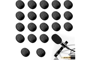JEYORZY 20 Piezas Negro Funda de Espuma para Micrófono, Pequeño Protector de Antiviento Micrófono, Negro Pop Protector Auricular Micrófono Espuma Escudo Parabrisas para Escenario Rendimiento Reunión
