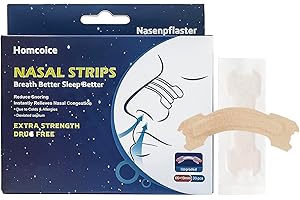 Homcoice Cerotti Nasali Extra Forti 30 pezzi, dispositivi Antirussamento Drug-free, comode Strisce Nasali alleviano istantaneamente congestione nasale, respira bene per non russare