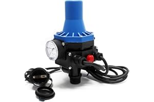 Wiltec Druckschalter mit Kabel SKD-3 230V bis 10 bar, Druckwächter mit Trockenlaufschutz für Hauswasserwerke und Pumpen, zuverlässige Pumpensteuerung
