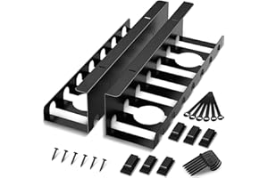 JYiuog Kanały kablowe, biurko do zarządzania kablami, wysoka jakość prowadzenia kabli, biurko, kanał kablowy, do zarządzania kablami (czarne, 2 sztuki)