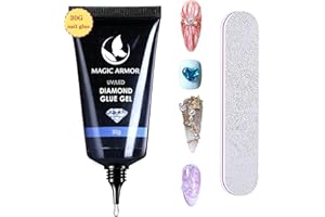 MAGIC ARMOR Nail Art Rhinestone Pegamento Gel 30g, pegamento de uñas para uñas Gel de Uñas Súper Adhesivo Para Gemas Nail Art Gel Pegamento Para Diamantes, Nail Art Glue Gel