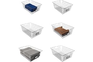 Amazon Basics – förvaringskorgar i tråd för organisering, 6-pack, små
