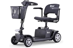 Discover Mobility Expedition 4mph Portable Long Range Mobility Scooter with Splitting Function 20AH (Black)