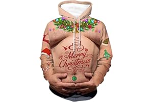 KASHYKE Hässliche Weihnachtspullover Herren Lustig 3XL 4XL 5XL 6XL Christmas Sweater Ugly Große Größen Weihnachtspullover+Herren Funny Witzige Weihnachten Pullover Xmas Weihnachts Pullis Hässlicher Hoodie