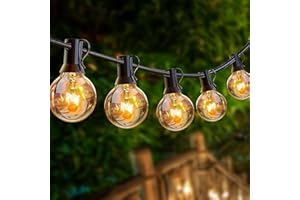 ROVLAK Łańcuch świetlny do użytku wewnątrz i na zewnątrz, 25 + 4, 15 m, G40, wodoszczelny, IP44, odporny na warunki atmosferyczne, ciepła biel, na balkon, na imprezę, do pawilonu, bistro