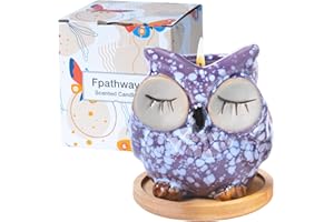 Fpathway Enchanting Owl Scented Candle Gifts for Her: Luxurious Aromatherapy Candles, Unique Birthday Gifts for Women, Relaxing Ladies Presents - Ideal for Wife, Mother, Best Friends (Lavender)