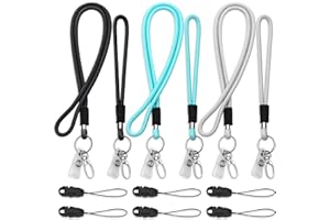 VEVOQIM 6 Stück Schlüsselband,3 Farben Schlüsselband Lang und Kurz Umhängeband mit Mini Abnehmbare Schnalle,Karabinerhaken,Vinyl-ID-Band, Lanyard für Herren Damen Kinder