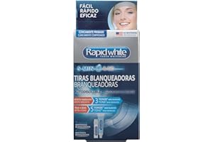 RAPIDWHITE Rapid White, Set de Tiras Blanqueadoras de Dientes Autodisolubles con Pasta Dental Blanqueadora, Hasta 5 Tonos Más Blancos en Solo 4 Días, Efecto Inmediato, Sin Peróxido de Hidrógeno