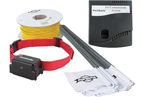 PetSafe - Système de Clôture Anti-Fugue avec Collier et Fil pour Grand Chien ou Chien Têtu de Plus de 4 kg - Tous Types de terrains (Jardin, enclos..) - Imperméable - Facile à Installer