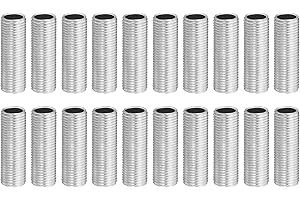 YOKIVE 20pz Ugelli per Tubi Lampade 3cm Lunghezza Filettatura M10 Passo 1mmpz Ricambio per Tubi Zincati Ottimi per Apparecchi Illuminazione