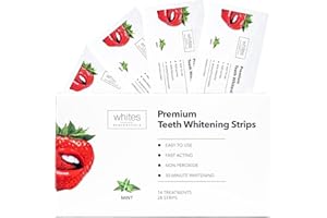 Whites Beaconsfield Teeth Whitening Strips, 28 Strips (14-Day Treatment) – Non-Peroxide Formula, Enamel-Safe, Brighten Teeth Fast, Removes Coffee, Wine, Smoke Stains, Safe for Sensitive Teeth