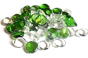SOOTHING IDEAS 500g app 115 Green Crystal Colourful Mixed Glass Pebbles/Stones/Gems/Nuggets/Beads 17-20mm