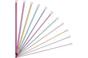 ‎AEELIKE Aeelike 11 Stück Tunesische Häkelnadel aus Aluminium, 27 cm leicht Tunesische Häkelnadeln Set mit Glatter Häkelkopf und langer Griff, 2,0-8,0 mm Afghanische Häkelnadeln für Anfänger Erwachsene Profis