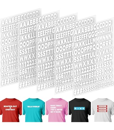 Lettere E Numeri Termoadesivi Per Tessuto - 6 Fogli Bianco E Nero Con Simboli - Ideali Per Magliette E Accessori - Foto 6