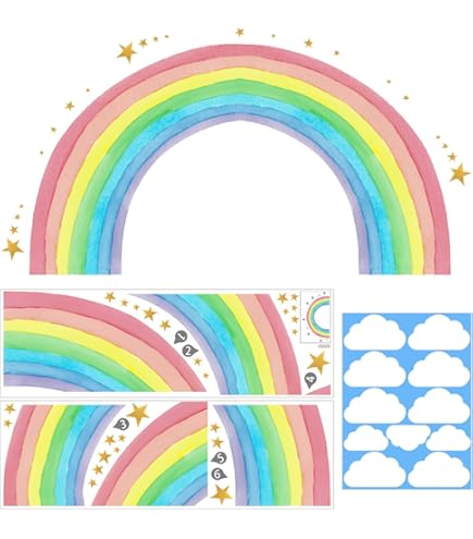 Tarklanda Muurtattoo regenboog muursticker kinderkamer meisje muursticker grote regenboog decoratie kinderkamer wanddecoratie slaapkamer babykamer kinderkamer