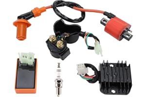 WOOSTAR Racing CDI AC 6 Pines Bobinas de Encendido 12V Solenoid D8TC Bujías Kit Reemplazo para CG 125cc 150cc 250cc Motor Vertical China ATV 4 Wheeler Quad Go Kart