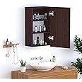 Anikaa Kellen Engineered Wood Dressing Mirror with Single Door/Dressing Cabinet for Bathroom/Storage Cabinet (Wenge) D.I.Y