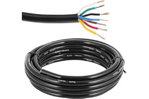 ETUKER Cable de Remolque 7 Polos 5M 7x0.5mm² Cable Vehículo 7 Hilos Ronda Cable Eléctrico 7Núcleos para Pilotos Remolque