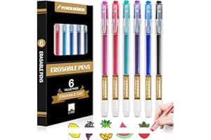 EZIGOO 6Pcs Erasable Pens, Eraser Pen Rub Out Pens 0.7mm, Erasable Gel Pens With Eraser that Rub Out for Students, Kids, and Adults Using for School Office Supplies