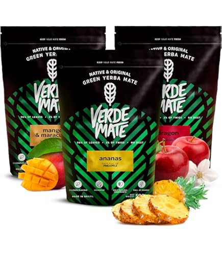 Yerbera Verde Mate Green Mas IQ 500g, Yerba Mate Tea Dal Brasile, Fruttato Yerba Mate, Vegano, Senza Glutine - Foto 6