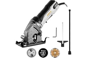 Mini piła tarczowa do drewna: DEKOPRO 600 W ręczna piła tarczowa 5500 obr./min, ostrze 85 mm, głębokość regulowana do 27 mm