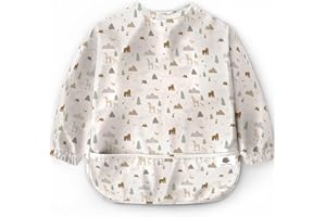 Bubba Bear Bib with Sleeves - Washable, for Baby Food, Full Body, Sleeved Bib, Complementary Food