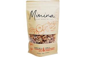 Mimina - Granola Mela e Cannella, Senza Lattosio, Senza Zucchero, Ideale per la Colazione, Fiocchi d'avena Integrali, Biologica, Vegana Confezione da 240 grammi
