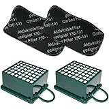 KIT 2 Filtro HEPA / EPA + 2 Filtri ODORI per aspirapolvere Vorwerk Folletto Kobold VK 130, 131 SC, VK130, VK131
