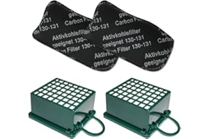 FILTERPROFI KIT 2 Filtro HEPA / EPA + 2 Filtri ODORI per aspirapolvere Vorwerk Folletto Kobold VK 130, 131 SC, VK130, VK131