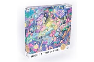 BIG POTATO Night at the Movies: Movie Jigsaw Puzzle for Adults (1000 pieces) Filled with 101 Riddles to Solve